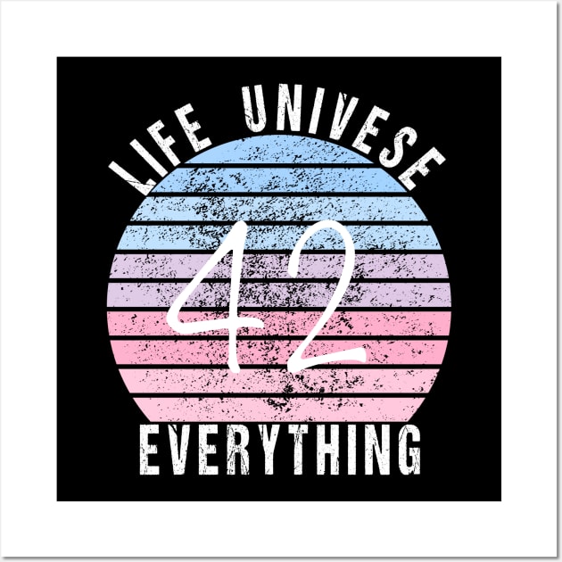 Retro 42 Answer To Life Universe And Everything Magic Number Wall Art by RetroZin